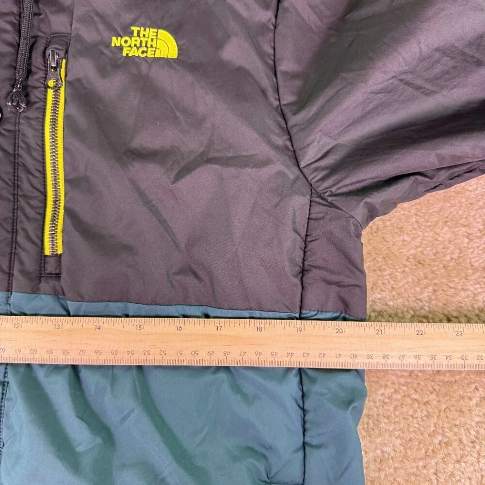 The North Face Jacket Mens Sz Small Blue Black Colorblock Hooded Zip Lightweight